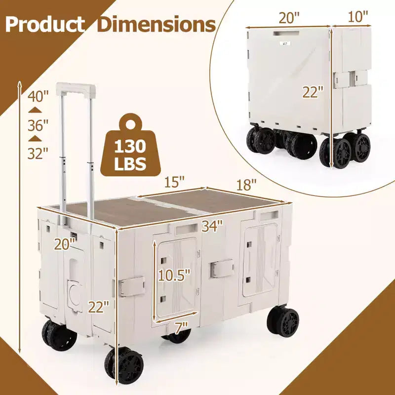 Chariot de rangement pliable Costway avec 2 caisses de rangement et 5 roues rotatives, en métal noir/rose/blanc