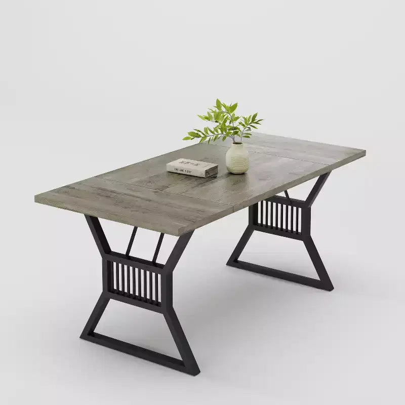Ensemble Table à Manger 70,8 Pouces pour 4-6 Personnes, Table de Cuisine avec Pieds en Métal Robuste, Table à Manger en Bois Style Ferme pour Salon, Maison – Sans Chaise