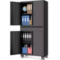 Metal Storage Cabinet, 73 Inch Garage Storage with Locking Doors and Adjustable Shelves, Heavy Duty Tool Cabinet with 2 Drawers