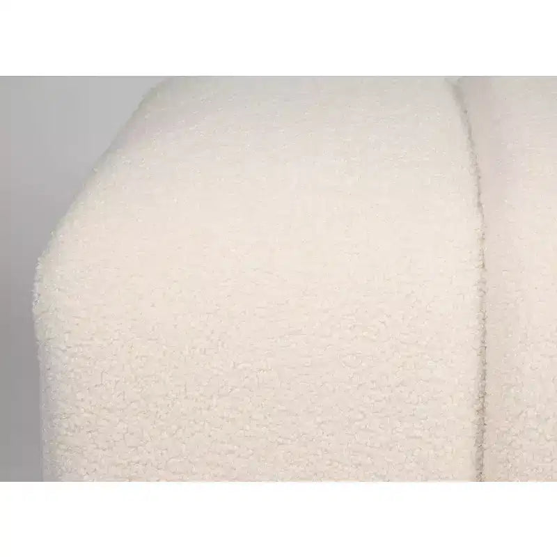 Banc moelleux contemporain et moderne Jofran, Tess, rembourré en bouclé ivoire