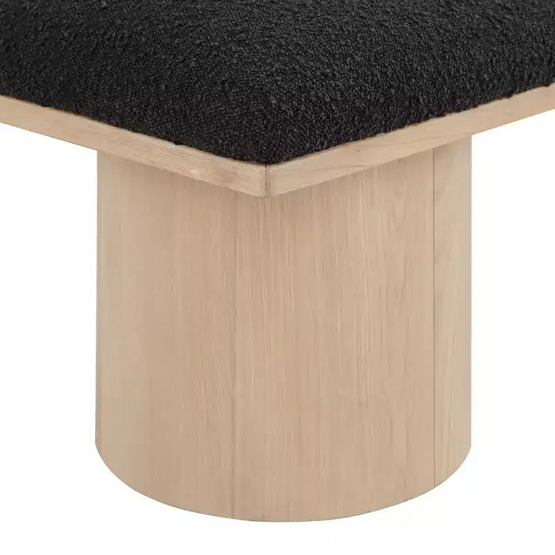 Banc Meridian Furniture Pavilion en tissu bouclé noir