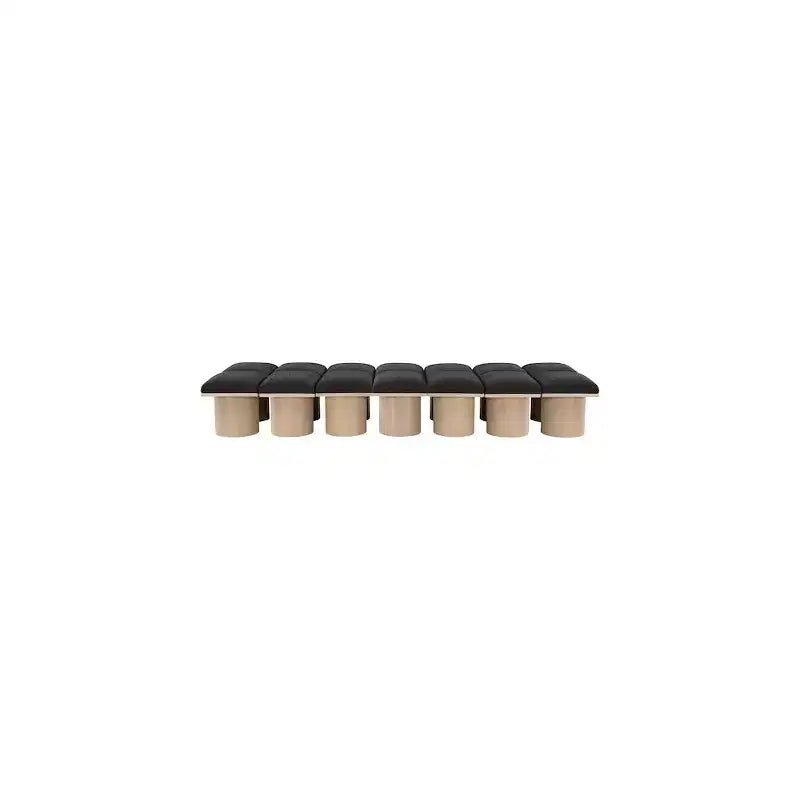 Banc Meridian Furniture Pavilion en tissu bouclé noir