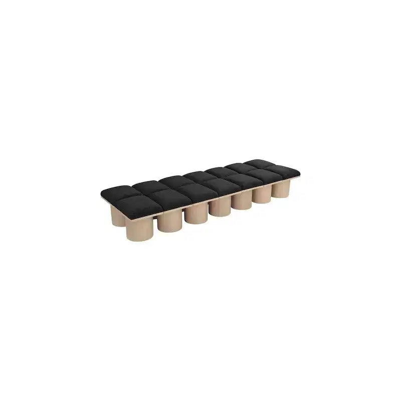 Banc Meridian Furniture Pavilion en tissu bouclé noir