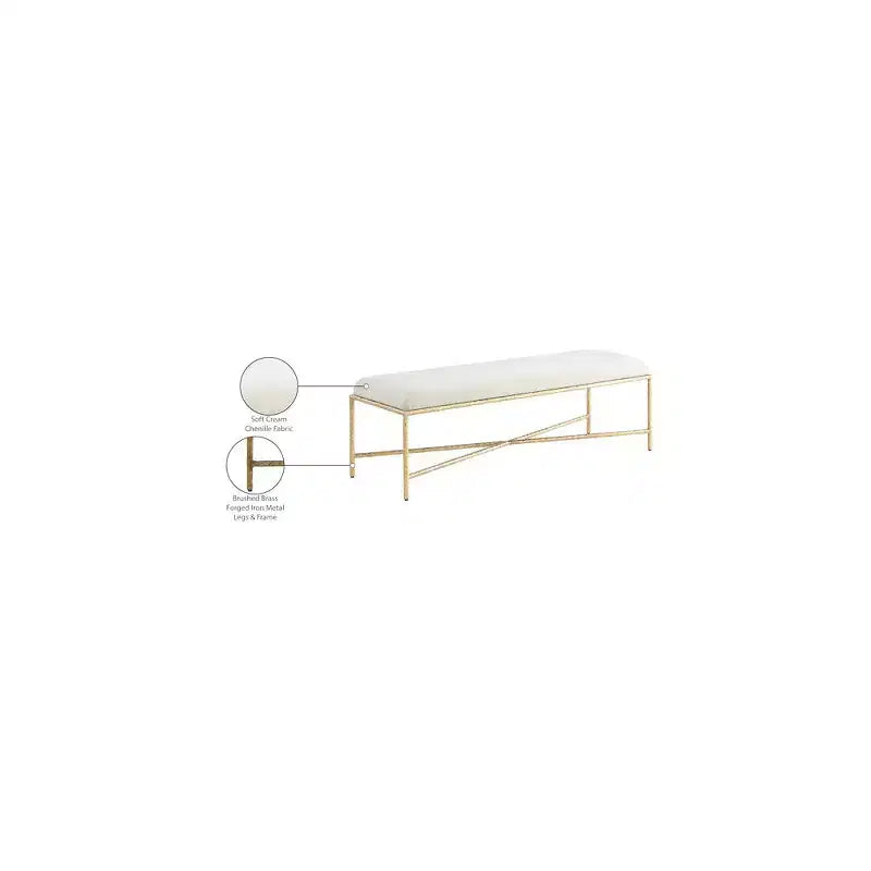 Meridian Furniture, Banc en tissu chenille Valley