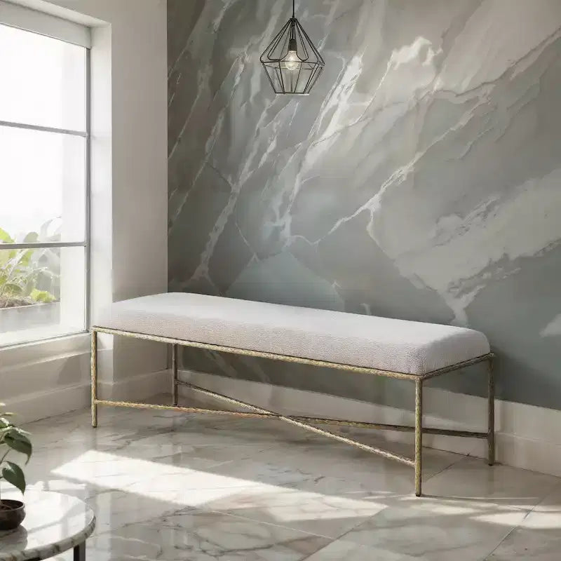 Meridian Furniture, Banc en tissu chenille Valley