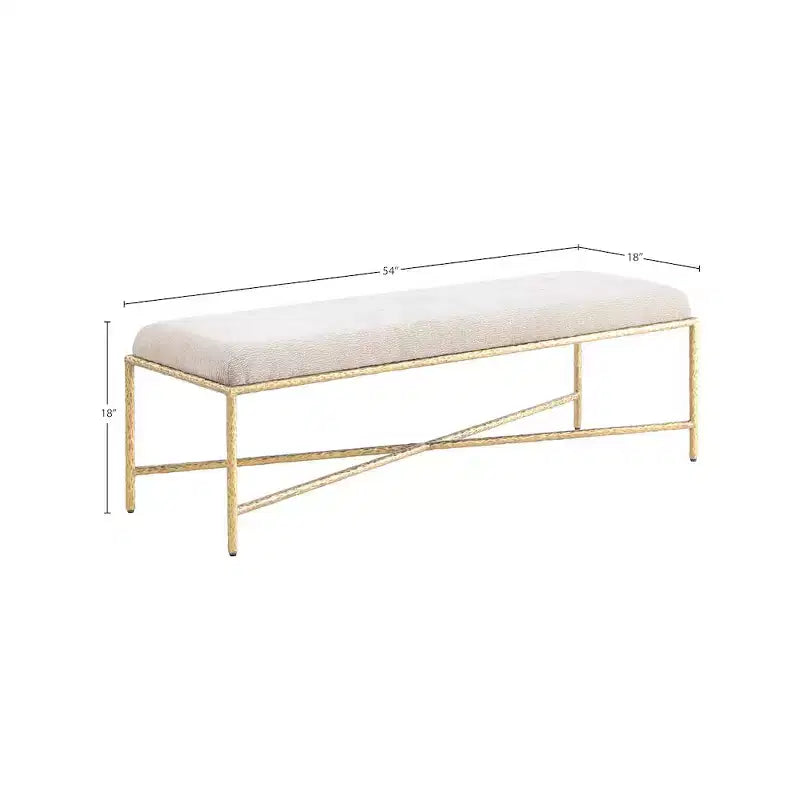 Meridian Furniture, Banc en tissu chenille Valley
