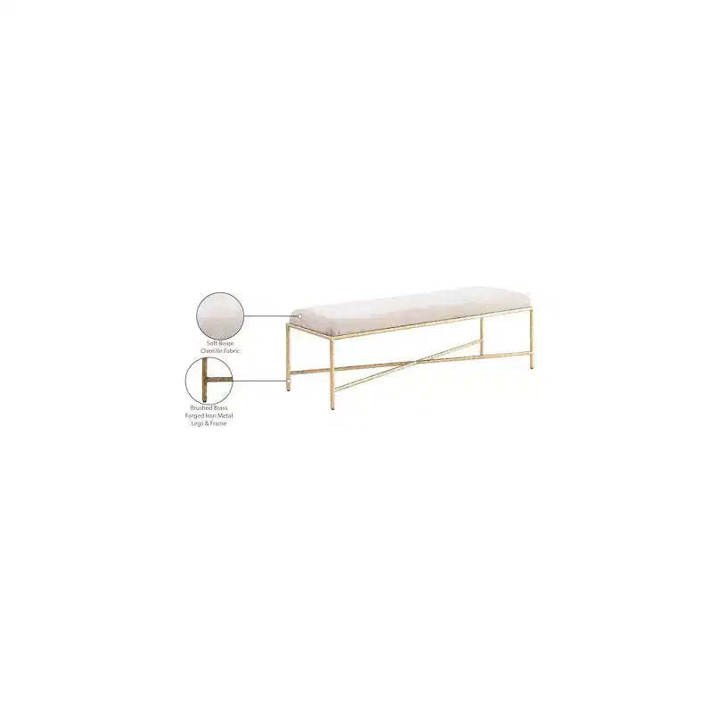 Meridian Furniture, Banc en tissu chenille Valley