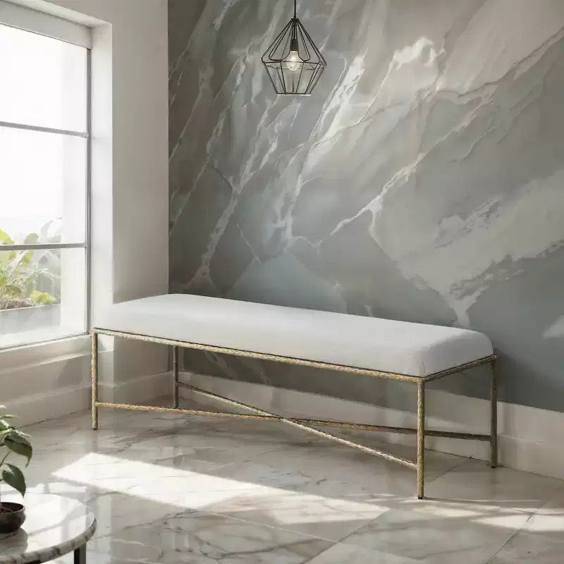 Meridian Furniture, Banc en tissu chenille Valley