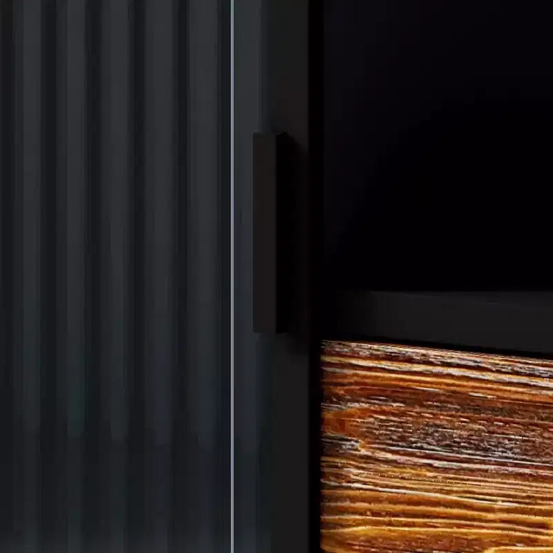 Meuble TV moderne Acekool, console média en bois de sapin et fer, grand tiroir de rangement, étagère ouverte, convient aux TV jusqu'à 55 pouces, 160 x 40 x 47,5 cm