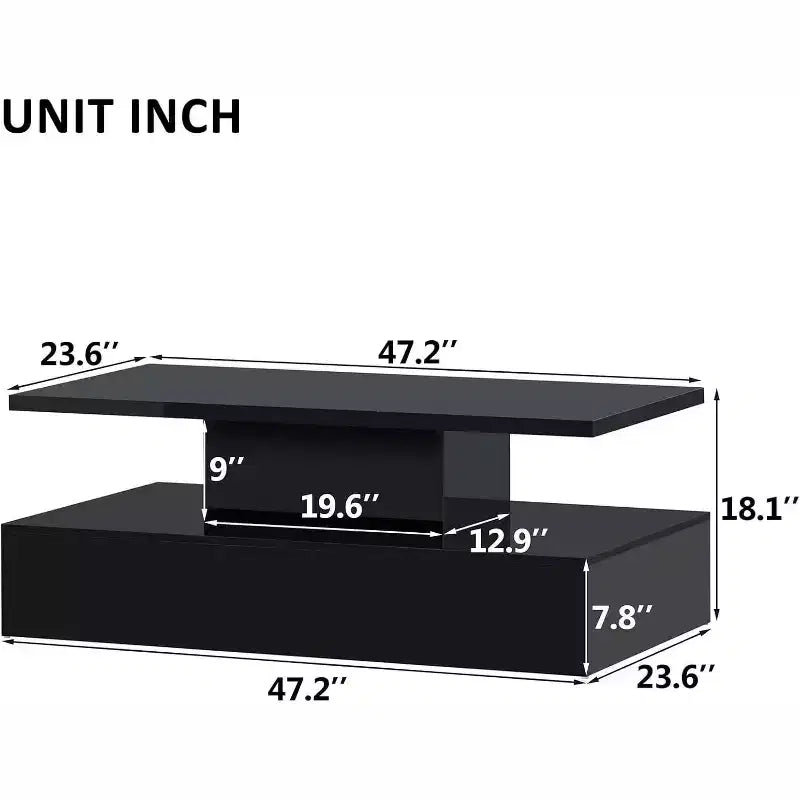 Table basse minimaliste moderne Acekool, ambiance 16 couleurs, modes RVB, nettoyage facile, panneau de particules, décoration de salon, montage facile