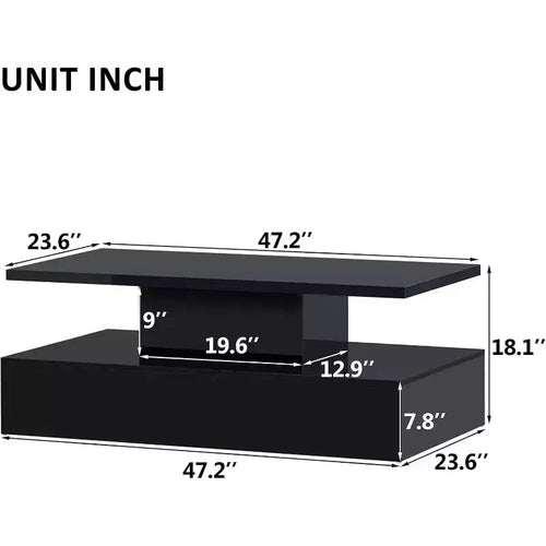 Table basse minimaliste moderne Acekool, ambiance 16 couleurs, modes RVB, nettoyage facile, panneau de particules, décoration de salon, montage facile