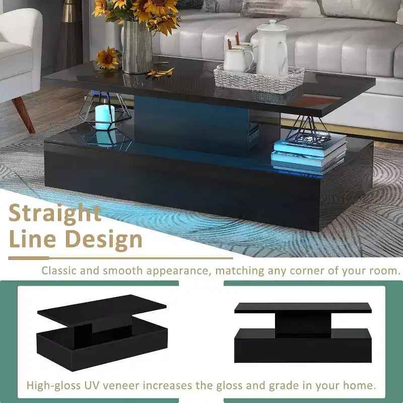 Table basse minimaliste moderne Acekool, ambiance 16 couleurs, modes RVB, nettoyage facile, panneau de particules, décoration de salon, montage facile