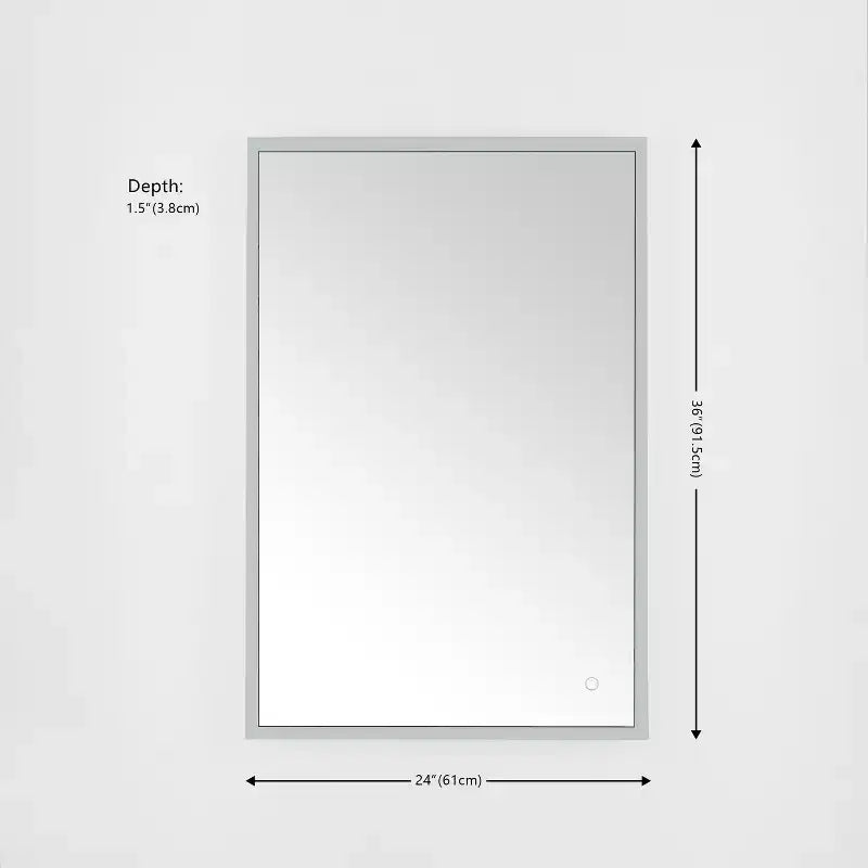 Miroir rectangulaire Houston 24 en aluminium et LED - LMR1003 - Argent/Blanc - Safavieh