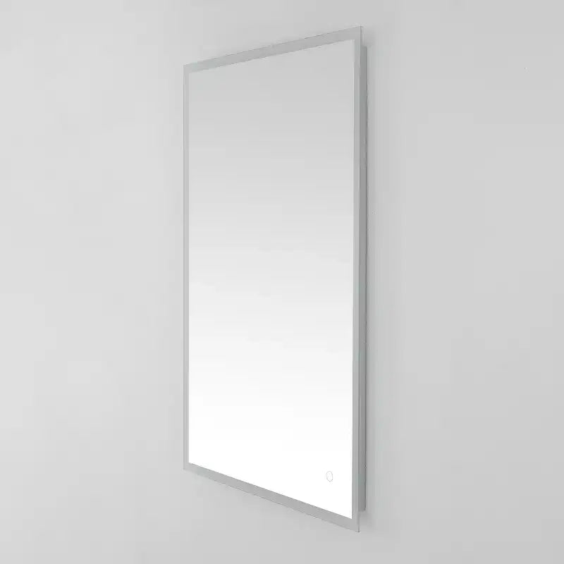 Miroir rectangulaire Houston 24 en aluminium et LED - LMR1003 - Argent/Blanc - Safavieh