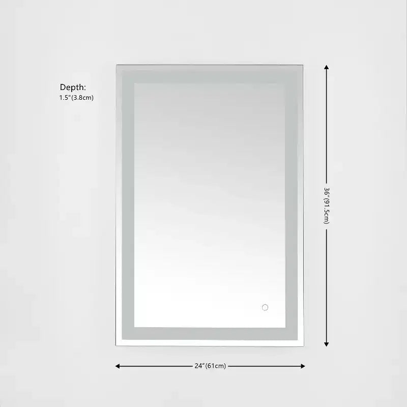 Miroir Rectangulaire à LED Hyatt 24 en Aluminium - LMR1000 - Argent/Blanc - Safavieh