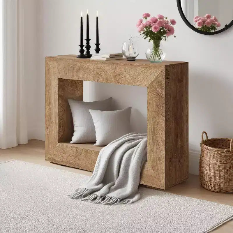 GustoWave 47 Table console de ferme avec rangement, table de canapé étroite pour derrière le canapé, table d'entrée pour le salon, le couloir et la salle à manger