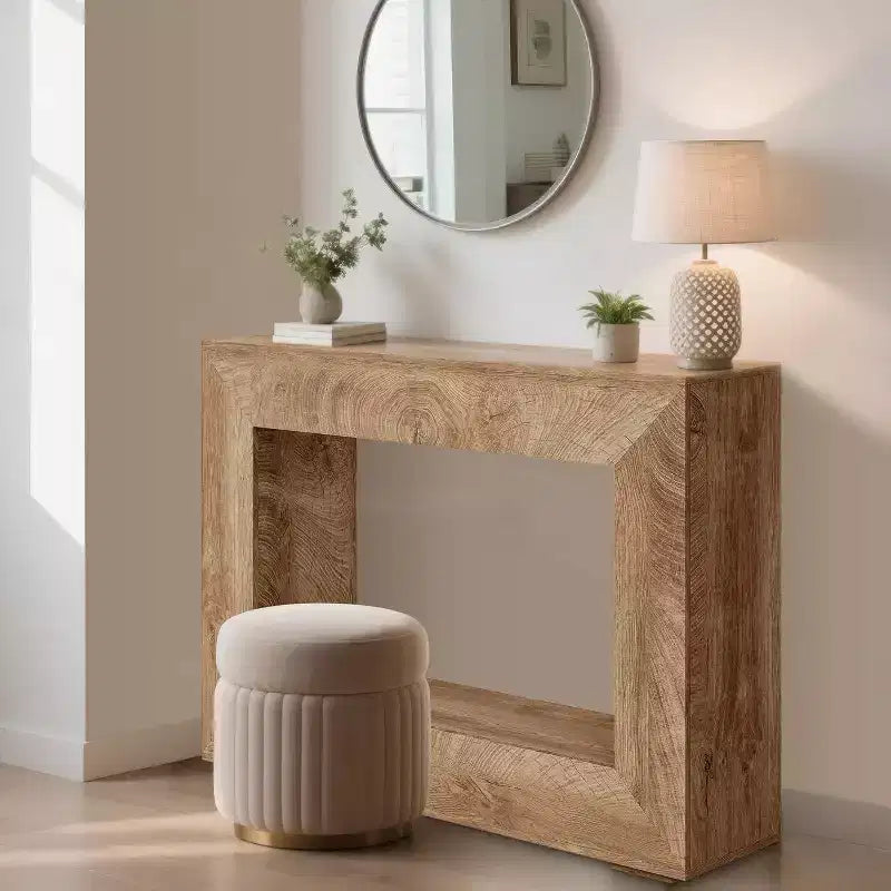 GustoWave 47 Table console de ferme avec rangement, table de canapé étroite pour derrière le canapé, table d'entrée pour le salon, le couloir et la salle à manger