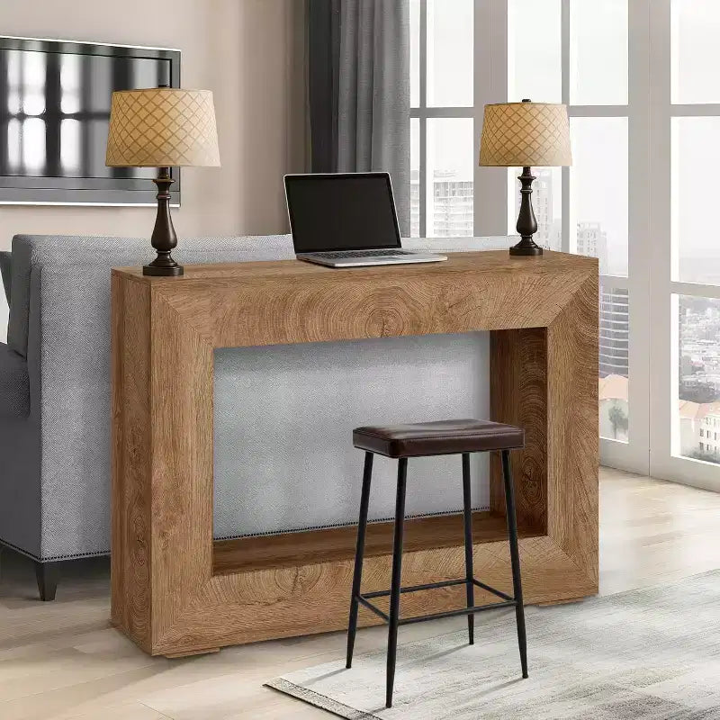GustoWave 47 Table console de ferme avec rangement, table de canapé étroite pour derrière le canapé, table d'entrée pour le salon, le couloir et la salle à manger