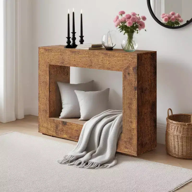 GustoWave 47 Table console de ferme avec rangement, table de canapé étroite pour derrière le canapé, table d'entrée pour le salon, le couloir et la salle à manger