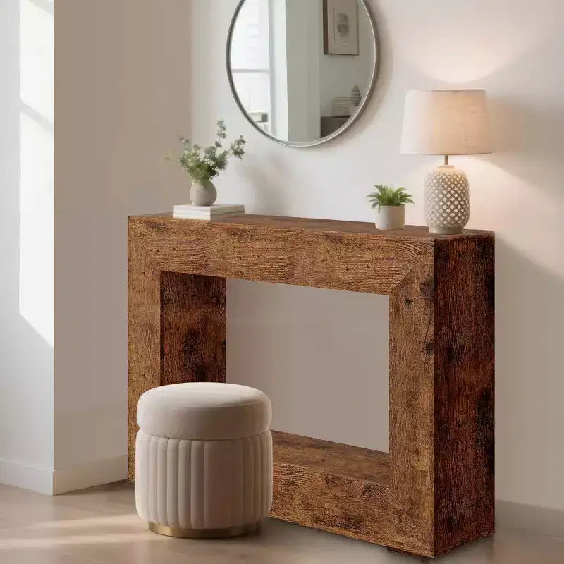 GustoWave 47 Table console de ferme avec rangement, table de canapé étroite pour derrière le canapé, table d'entrée pour le salon, le couloir et la salle à manger