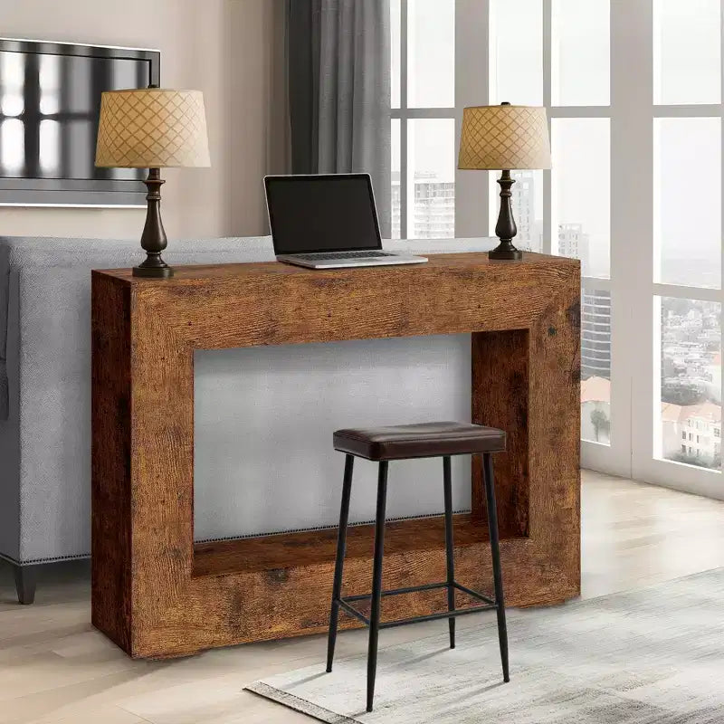 GustoWave 47 Table console de ferme avec rangement, table de canapé étroite pour derrière le canapé, table d'entrée pour le salon, le couloir et la salle à manger