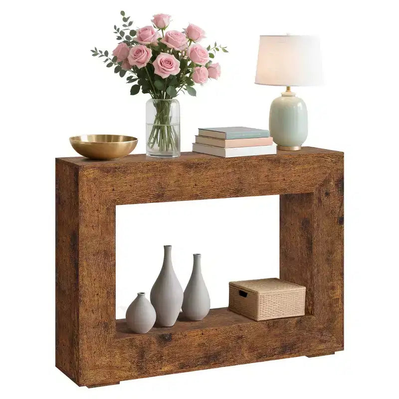 GustoWave 47 Table console de ferme avec rangement, table de canapé étroite pour derrière le canapé, table d'entrée pour le salon, le couloir et la salle à manger