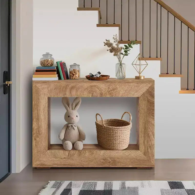 GustoWave 47 Table console de ferme avec rangement, table de canapé étroite pour derrière le canapé, table d'entrée pour le salon, le couloir et la salle à manger