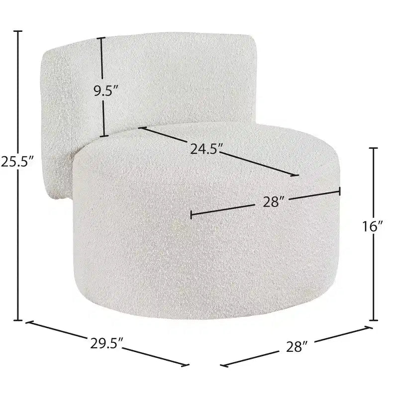 Meridian Furniture, fauteuil d'appoint en tissu bouclé Como