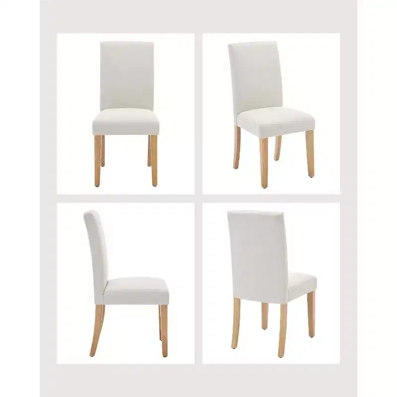 Lot de 6 chaises de salle à manger, chaises ergonomiques modernes rembourrées en tissu avec dossier incurvé, pieds en bois robustes pour salle à manger, cuisine, bureau