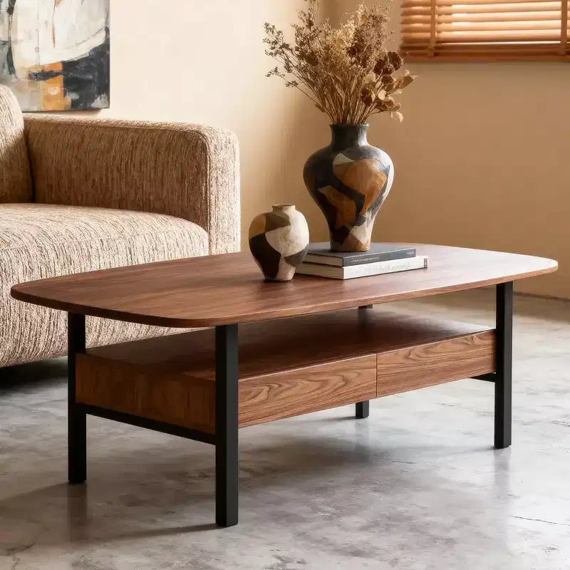 Table basse en bois Gaoyangjiaju 47,2 pouces avec tiroirs de rangement