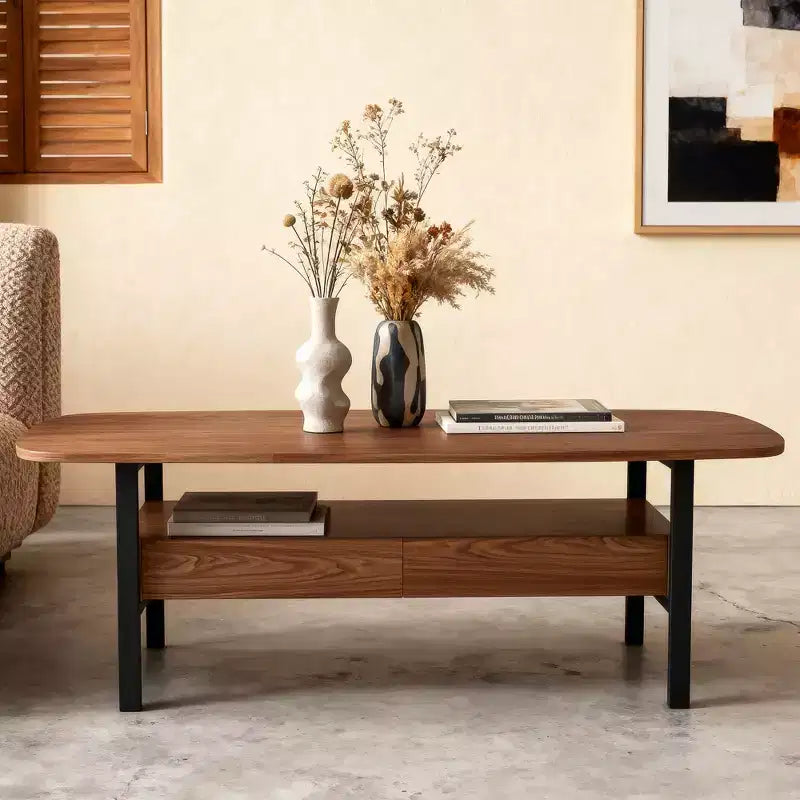 Table basse en bois Gaoyangjiaju 47,2 pouces avec tiroirs de rangement