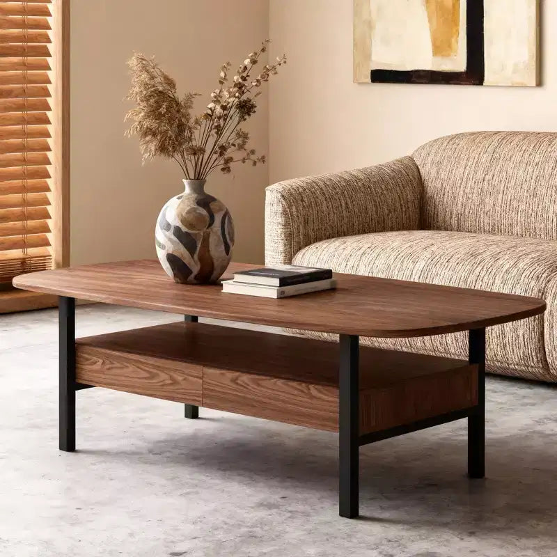 Table basse en bois Gaoyangjiaju 47,2 pouces avec tiroirs de rangement