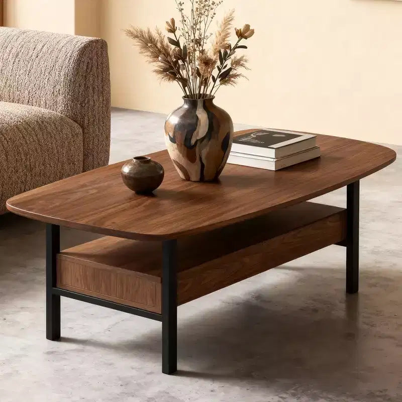 Table basse en bois Gaoyangjiaju 47,2 pouces avec tiroirs de rangement