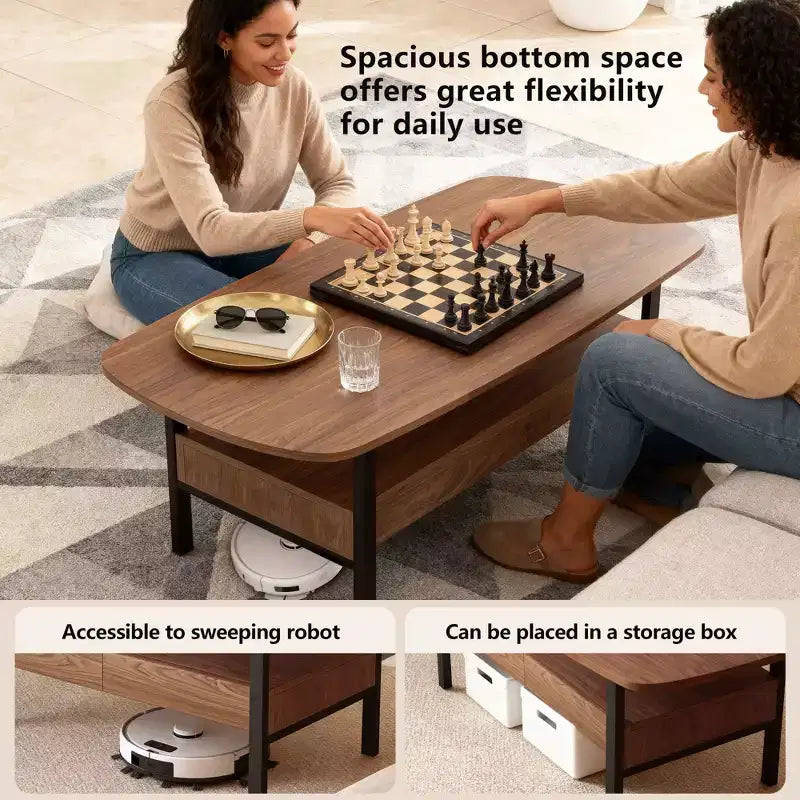 Table basse en bois Gaoyangjiaju 47,2 pouces avec tiroirs de rangement