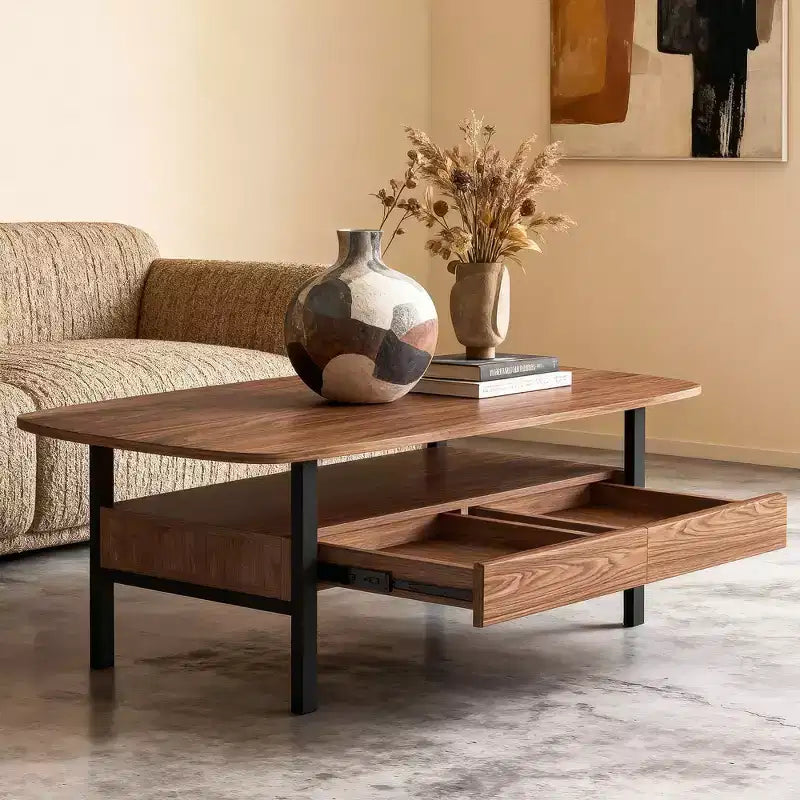 Table basse en bois Gaoyangjiaju 47,2 pouces avec tiroirs de rangement