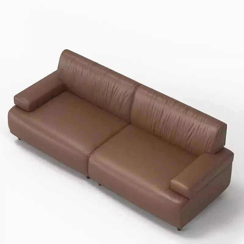 Canapé en cuir Gaoyangjiaju de 219,5 cm avec cadre en bois massif