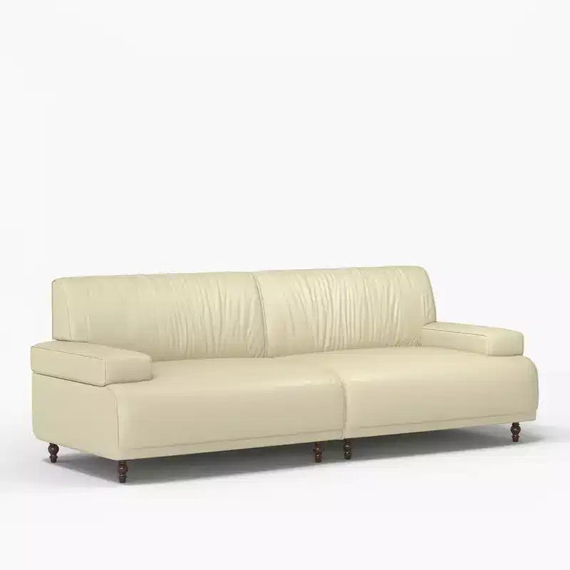 Canapé en cuir Gaoyangjiaju de 219,5 cm avec cadre en bois massif