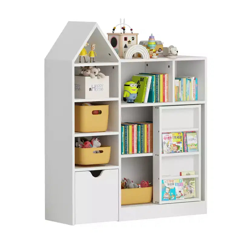 COZONY 43.7 Organisateur de jouets et étagère pour enfants, coffre à jouets avec tiroirs et casiers mobiles, rangement au sol pour salle de jeux, chambre, salle de classe, blanc