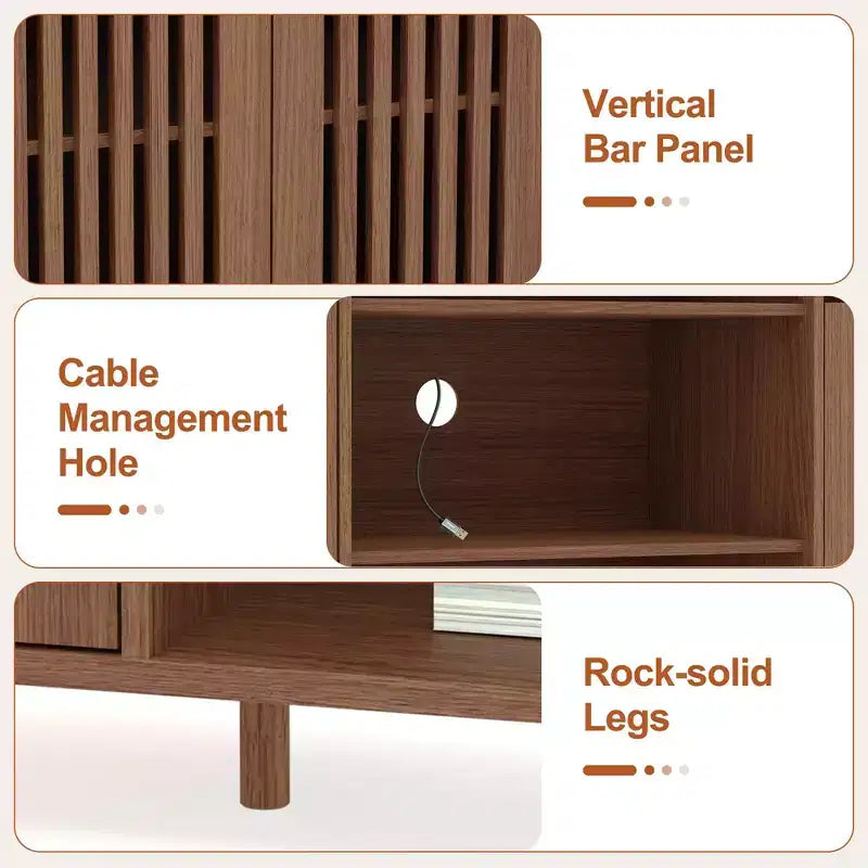 Meuble TV 3 pièces grand format avec étagères pour téléviseurs jusqu'à 70 pouces, centre de divertissement avec rangement, console multimédia avec armoire pour salon, chambre à coucher