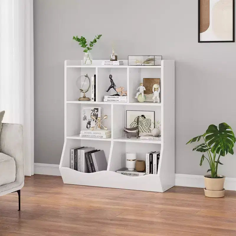 COZONY 42,5 Organisateur de rangement de jouets à 3 niveaux avec étagère, Rangement de jouets à 5 casiers pour salle de jeux, chambre d'enfant, crèche, salon et école