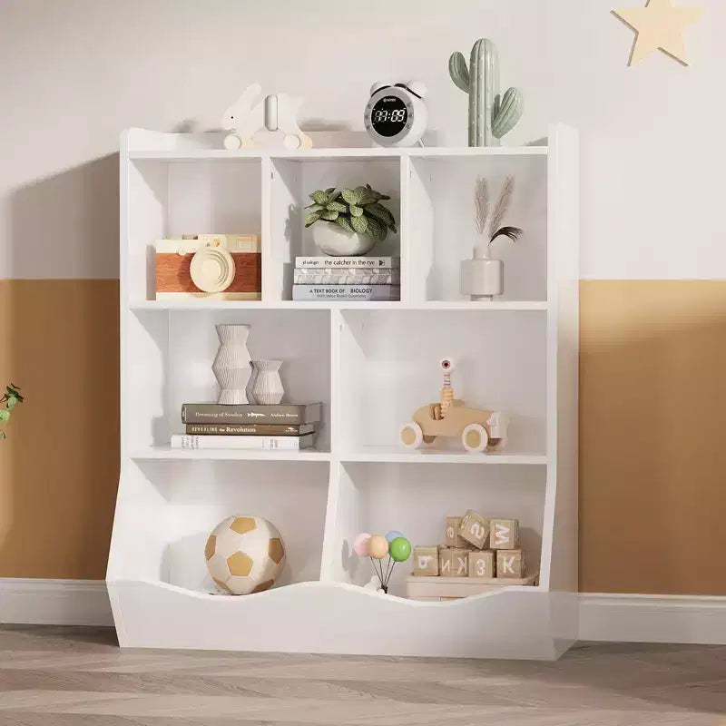 COZONY 42,5 Organisateur de rangement de jouets à 3 niveaux avec étagère, Rangement de jouets à 5 casiers pour salle de jeux, chambre d'enfant, crèche, salon et école