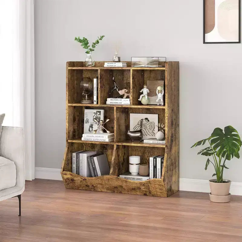 COZONY 42,5 Organisateur de rangement de jouets à 3 niveaux avec étagère, Rangement de jouets à 5 casiers pour salle de jeux, chambre d'enfant, crèche, salon et école