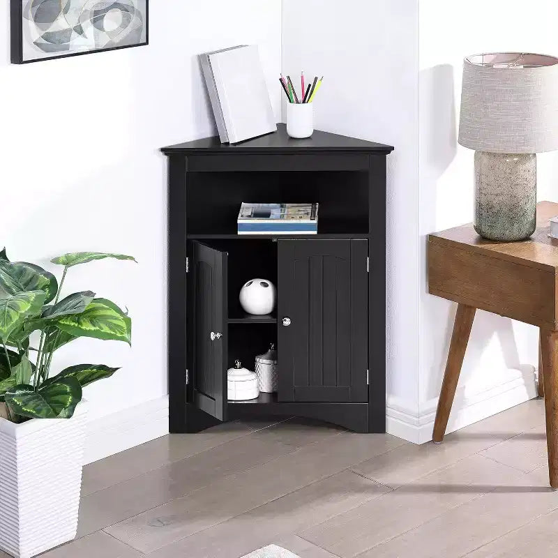 Armoire d'angle de rangement pour salle de bain, meuble de sol avec étagères réglables, organiseurs de papier toilette de salle de bain étroits et autoportants pour petits espaces