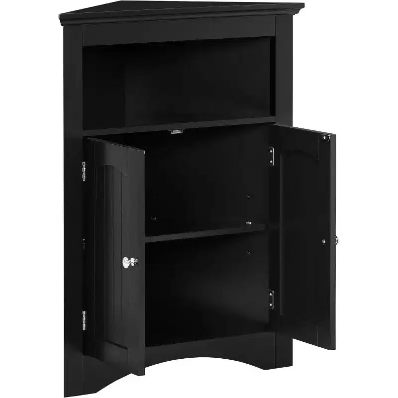 Armoire d'angle de rangement pour salle de bain, meuble de sol avec étagères réglables, organiseurs de papier toilette de salle de bain étroits et autoportants pour petits espaces