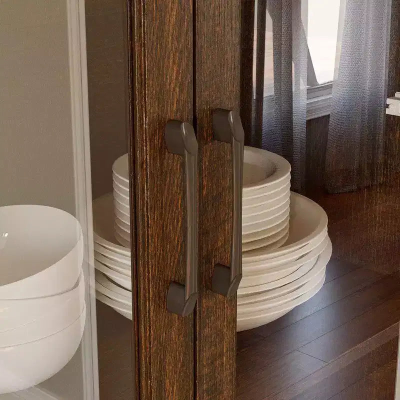 Buffet de cuisine moderne Famapy avec portes vitrées, organisateur de cuisine multi-tiroirs, garde-manger de cuisine avec rangement, montage facile, parfait pour toute disposition de cuisine