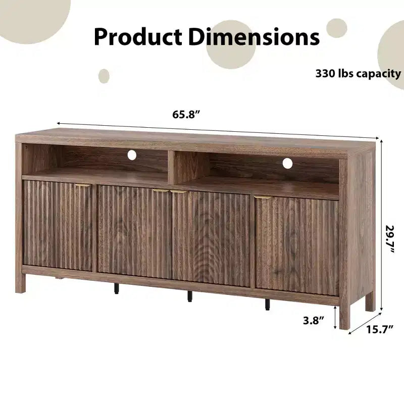 Coolmee Buffet de cuisine avec 4 portes de 167 cm, armoire de rangement de cuisine, buffet en bois pour salle à manger, salon, entrée
