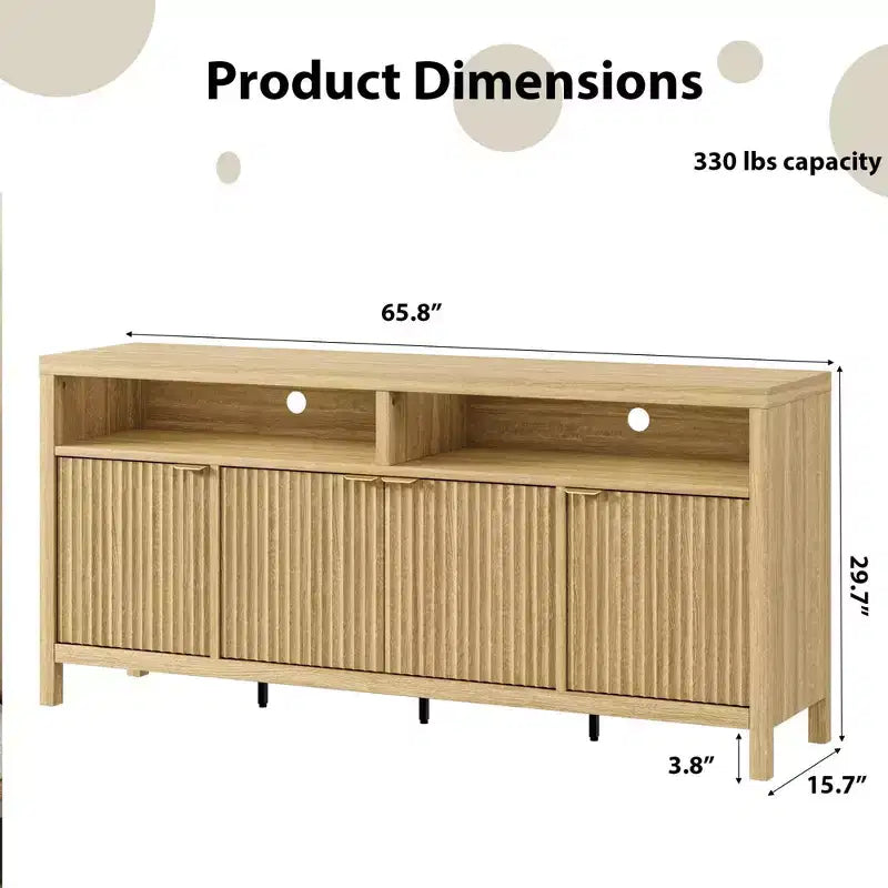 Coolmee Buffet de cuisine avec 4 portes de 167 cm, armoire de rangement de cuisine, buffet en bois pour salle à manger, salon, entrée