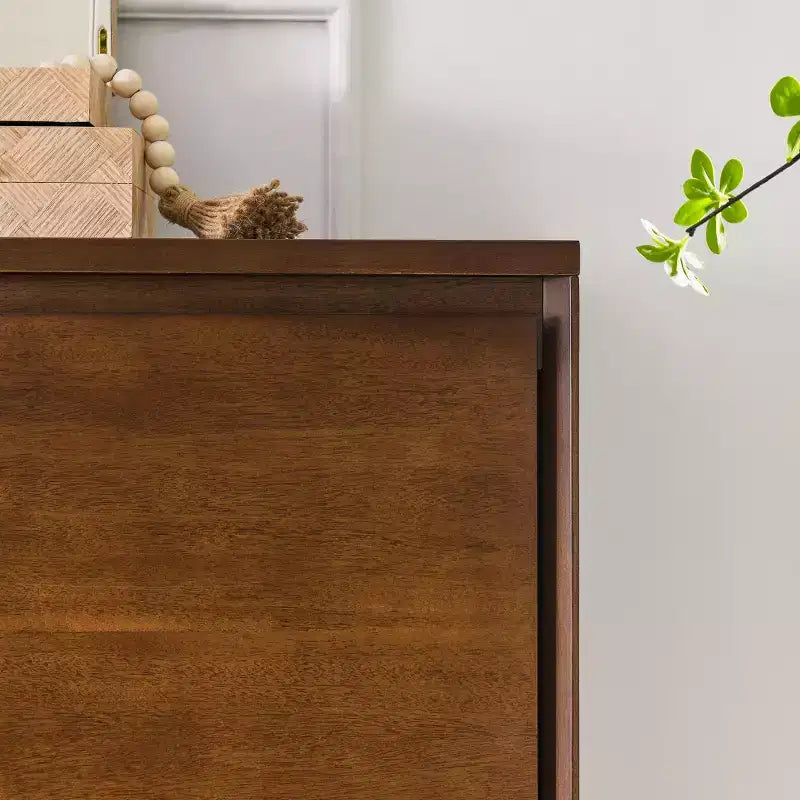 Buffet 2 portes GDFStudio Suches effet bois moderne avec passe-câbles