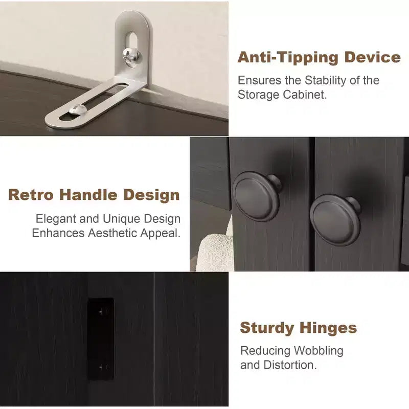 Coolmee Armoire de Rangement Haute de 160 cm avec 2 Portes, Meuble de Rangement de Cuisine 5 Niveaux avec Étagères Réglables pour Cuisine, Salle à Manger, Salle de Bain