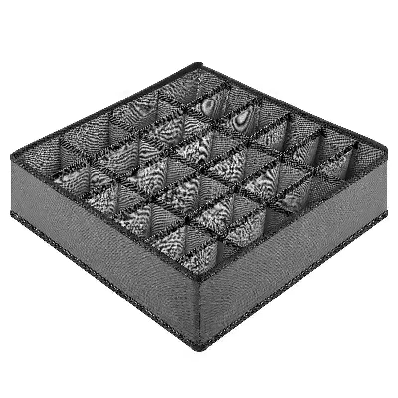 Garnen Organisateur de Tiroir pour Vêtements, Boîtes de Rangement avec 24 Compartiments pour Chaussettes, Sous-vêtements, Organisateur de Placard et Rangement pour Chambre de Bébé, Gris